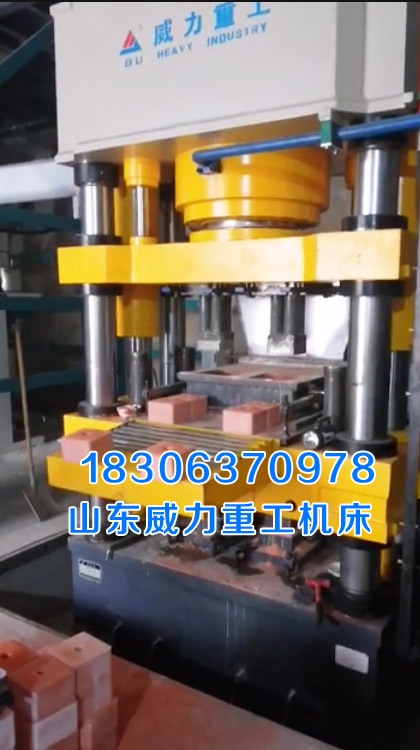 一出二牛羊舔磚液壓機客戶生產(chǎn)現(xiàn)場